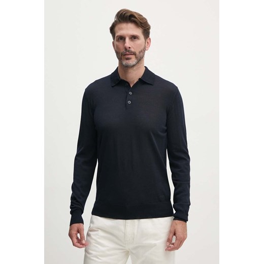 Emporio Armani sweter wełniany męski kolor granatowy lekki 8N1MV6 1M67Z ze sklepu ANSWEAR.com w kategorii Swetry męskie - zdjęcie 174281523