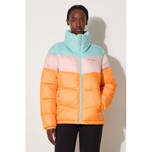 Columbia kurtka Puffect Color Block Jkt damska kolor pomarańczowy zimowa 1955101 ze sklepu ANSWEAR.com w kategorii Kurtki damskie - zdjęcie 174281633