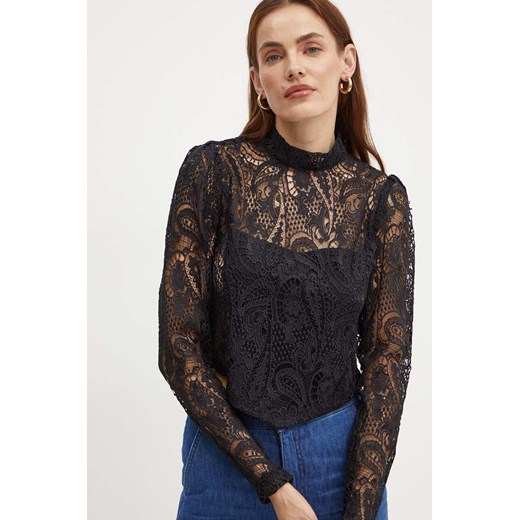 Twinset bluzka damska kolor czarny gładka 242TP2464 ze sklepu ANSWEAR.com w kategorii Bluzki damskie - zdjęcie 174281891