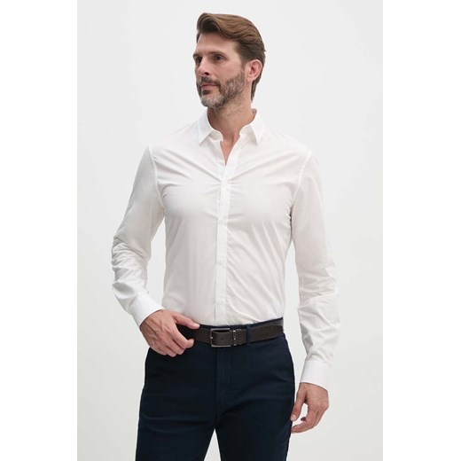 Armani Exchange koszula bawełniana męska kolor biały regular z kołnierzykiem klasycznym XM000006 AF10831 ze sklepu ANSWEAR.com w kategorii Koszule męskie - zdjęcie 174282300