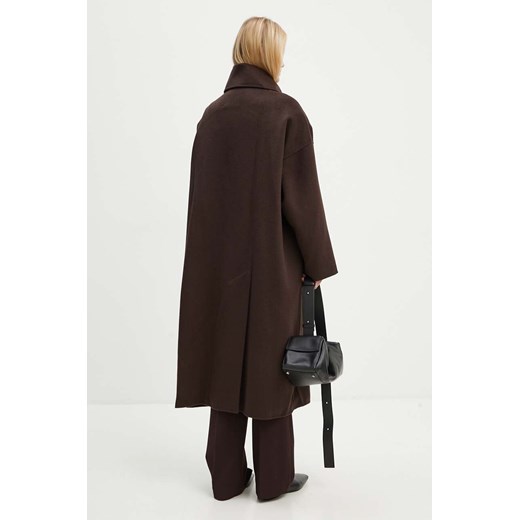 AERON płaszcz wełniany kolor brązowy przejściowy oversize PFCO115453 Aeron 38 ANSWEAR.com