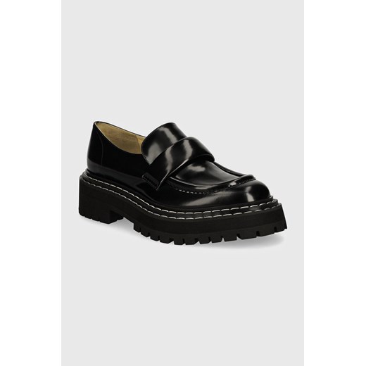 Proenza Schouler mokasyny skórzane Lug Sole damskie kolor czarny na płaskim obcasie PS43101A ze sklepu ANSWEAR.com w kategorii Mokasyny damskie - zdjęcie 174283131