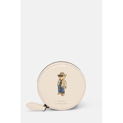 Polo Ralph Lauren portfel skórzany damski kolor beżowy 427943237 ze sklepu ANSWEAR.com w kategorii Portfele damskie - zdjęcie 174283712