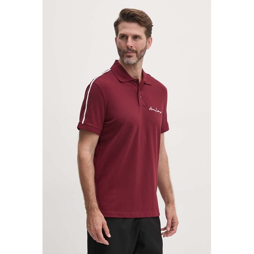 Armani Exchange polo męski kolor bordowy z aplikacją 8NZFSG ZJ81Z ze sklepu ANSWEAR.com w kategorii T-shirty męskie - zdjęcie 174283800
