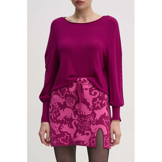 Twinset spódnica z domieszką wełny kolor różowy mini ołówkowa 242TP3402 ze sklepu ANSWEAR.com w kategorii Spódnice - zdjęcie 174283930