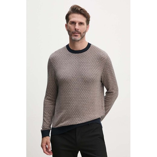 Armani Exchange sweter z domieszką jedwabiu kolor granatowy lekki 6DZM1E ZMW8Z ze sklepu ANSWEAR.com w kategorii Swetry męskie - zdjęcie 174284084