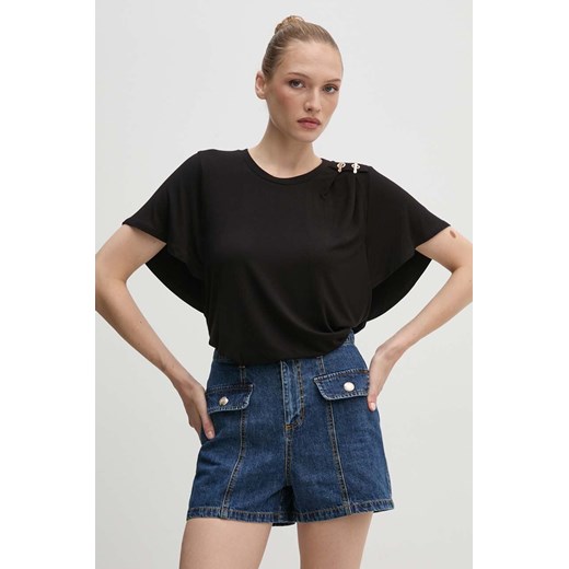 Liu Jo t-shirt damski kolor czarny TF4094 JS360 ze sklepu ANSWEAR.com w kategorii Bluzki damskie - zdjęcie 174284432