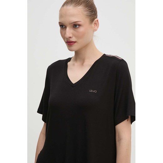 Liu Jo t-shirt damski kolor czarny TF4174 JS360 ze sklepu ANSWEAR.com w kategorii Bluzki damskie - zdjęcie 174284441