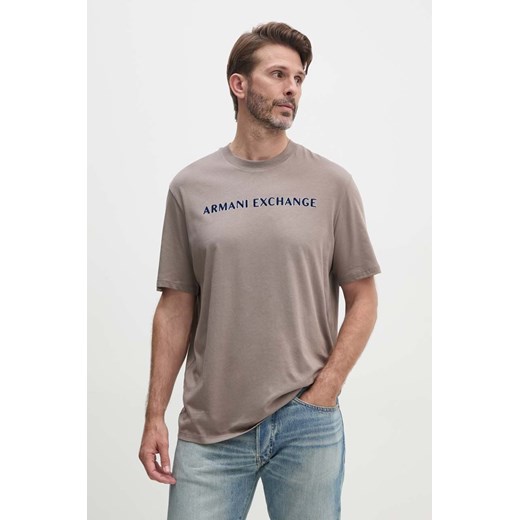 Armani Exchange t-shirt bawełniany męski kolor zielony z nadrukiem 6DZTBD ZJ3VZ ze sklepu ANSWEAR.com w kategorii T-shirty męskie - zdjęcie 174284754