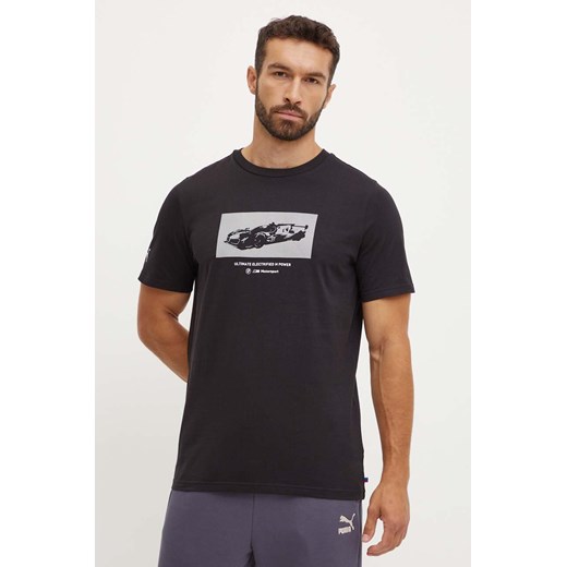 Puma t-shirt BMW MMS NEW ESS CAR męski kolor czarny z nadrukiem 627503 ze sklepu ANSWEAR.com w kategorii T-shirty męskie - zdjęcie 174284834