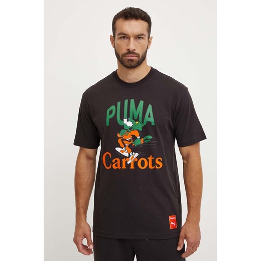 Puma t-shirt bawełniany PUMA X CARROTS Graphic Tee męski kolor czarny z nadrukiem 627443 ze sklepu ANSWEAR.com w kategorii T-shirty męskie - zdjęcie 174284854