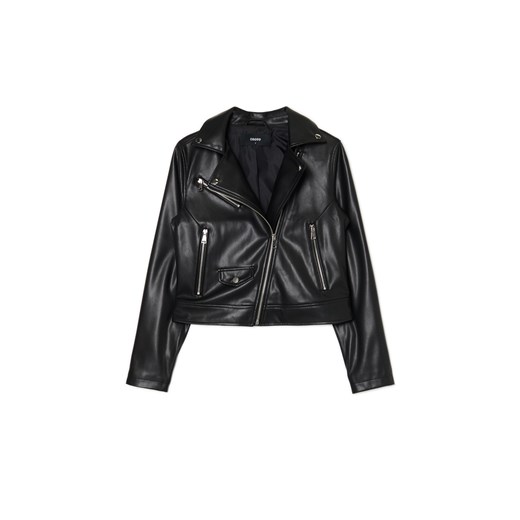 Cropp - Czarna kurtka biker - czarny ze sklepu Cropp w kategorii Kurtki damskie - zdjęcie 174288882