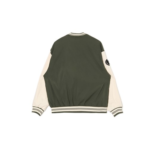 Cropp - Oliwkowa kurtka bomber z naszywkami - zielony Cropp L Cropp