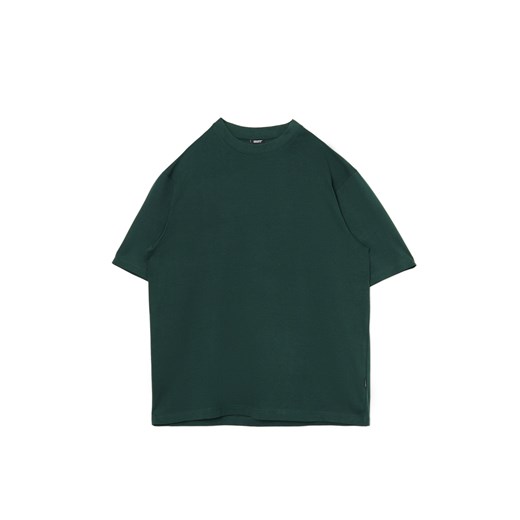 Cropp - Ciemnozielony t-shirt comfort - zielony Cropp XS Cropp