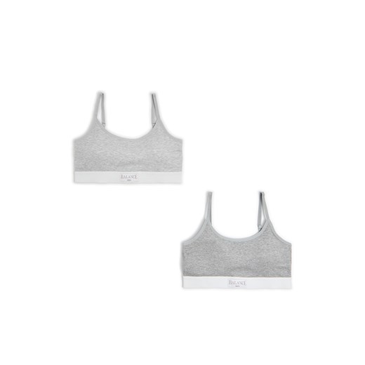 Cropp - 2 pack szarych staników - szary ze sklepu Cropp w kategorii Biustonosze - zdjęcie 174289844