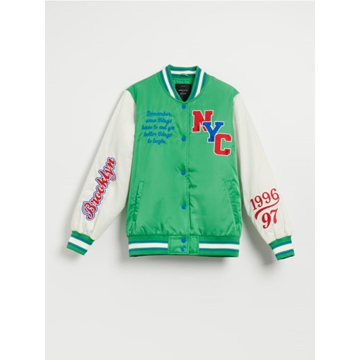 Zielona kurtka bejsbolówka z wypełnieniem House XS House