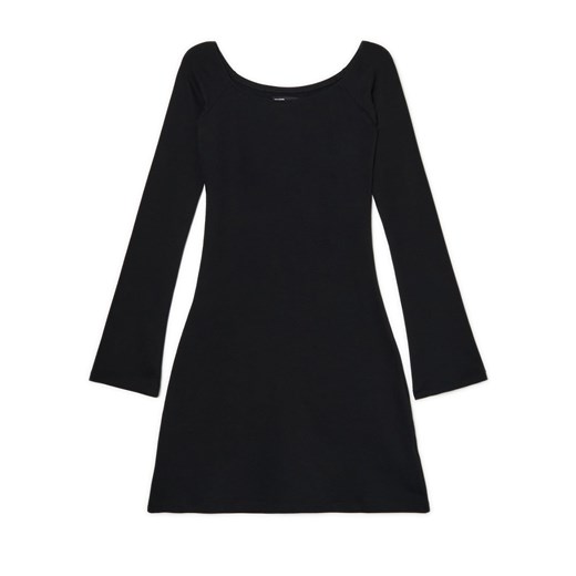 Cropp - Czarna sukienka mini z rękawami flare - czarny Cropp M Cropp
