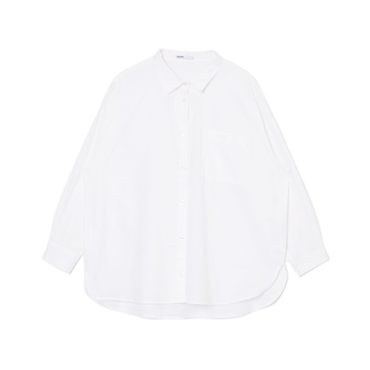 Cropp - Bawełniana biała koszula oversize - biały Cropp XL Cropp