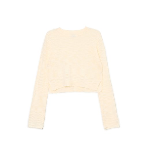 Cropp - Kremowy krótki sweter - kremowy Cropp S Cropp