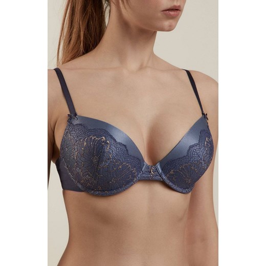 Satin TB1173 koronkowy biustonosz push-up, Kolor niebiesko-szary, Rozmiar 75B, Conte ze sklepu Intymna w kategorii Biustonosze - zdjęcie 174299223