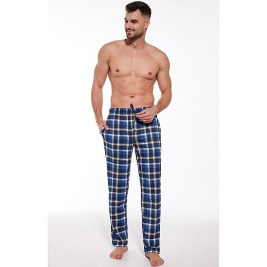 Długie spodnie piżamowe męskie 691/48, Kolor granatowy-wzór, Rozmiar L, Cornette ze sklepu Intymna w kategorii Piżamy męskie - zdjęcie 174299652