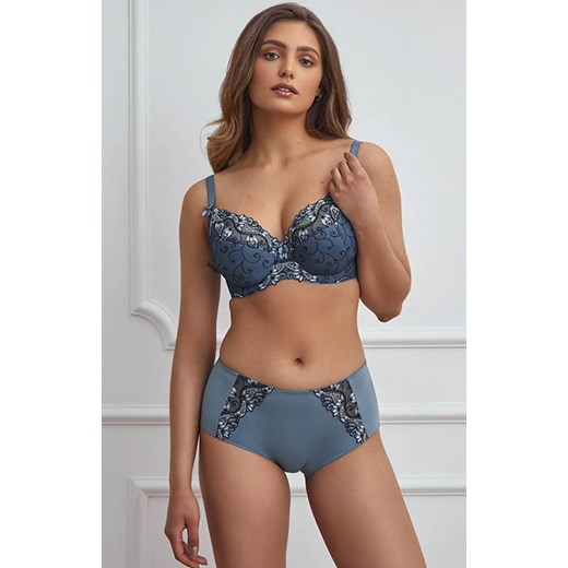 Biustonosz semi-soft Demi K24, Kolor niebieski-wzór, Rozmiar 70I, Dalia 70I promocyjna cena Intymna