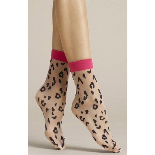 Amalia G1075 cienkie skarpetki z czarnymi cętkami 20 den, Kolor pudrowy, Rozmiar uniwersalny, Fiore ze sklepu Intymna w kategorii Skarpetki damskie - zdjęcie 174304293