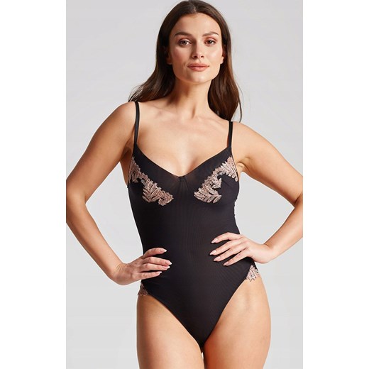 Gatta czarne koronkowe body damskie Freya 66337, Kolor czarny-wzór, Rozmiar S, Gatta S Intymna