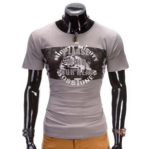 T-SHIRT S357 - GRAFITOWA ombre szary T-shirty