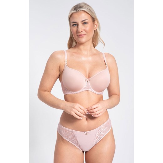 Samanta biustonosz miękki soft koronkowy Amelia A123, Kolor róż pudrowy-wzór, Rozmiar 75G, Samanta ze sklepu Intymna w kategorii Biustonosze - zdjęcie 174320952