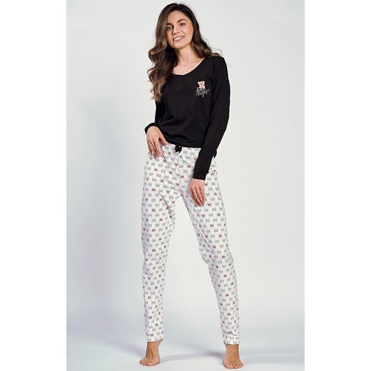 Piżama damska czarna Polly 3231, Kolor czarno-biały, Rozmiar M, Taro ze sklepu Intymna w kategorii Piżamy damskie - zdjęcie 174323751