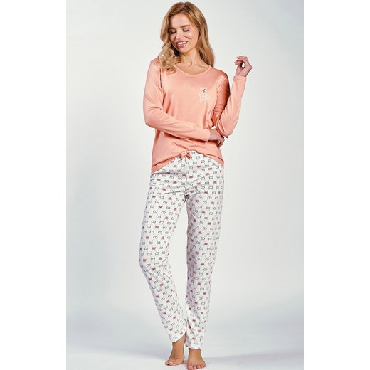 Piżama damska morelowa Polly 3231, Kolor morelowo-biały, Rozmiar M, Taro ze sklepu Intymna w kategorii Piżamy damskie - zdjęcie 174323753