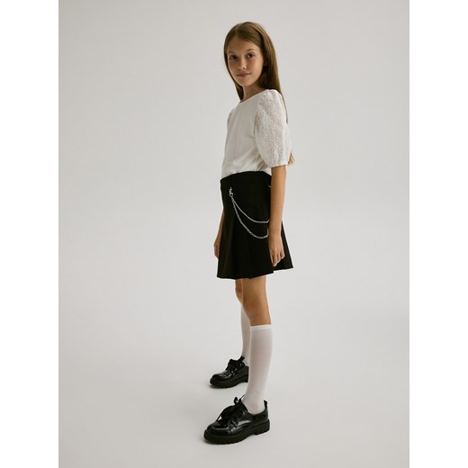 Reserved - Spódnica z łańcuszkiem - czarny Reserved 128 (7-8 lat) Reserved
