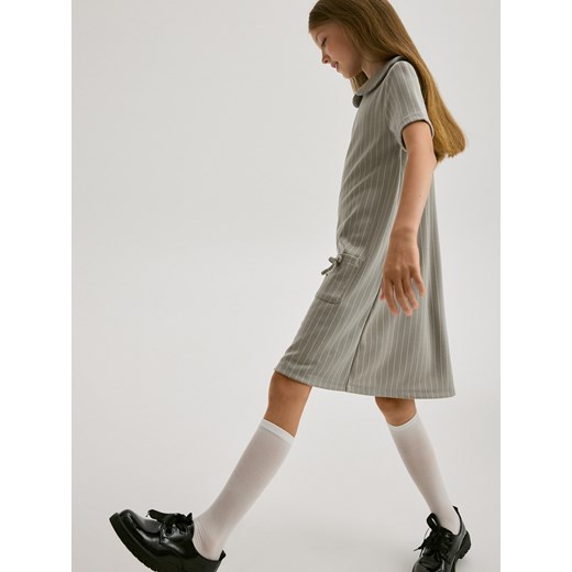 Reserved - Sukienka w paski - ciemnoszary ze sklepu Reserved w kategorii Sukienki dziewczęce - zdjęcie 174329454