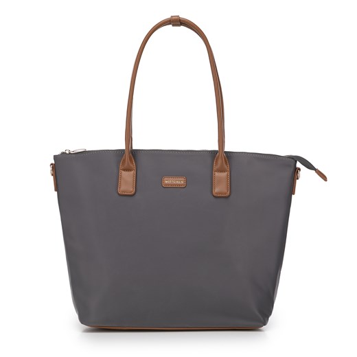 Damska shopperka z nylonu szara ze sklepu WITTCHEN w kategorii Torby Shopper bag - zdjęcie 174360014
