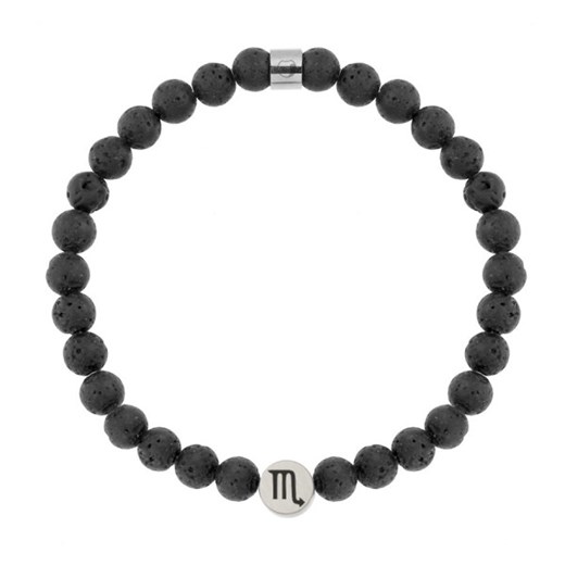 Bransoletka męska znak zodiaku czarna lawa wulkaniczna Skorpion ze sklepu manoki.pl w kategorii Bransoletki - zdjęcie 174360102