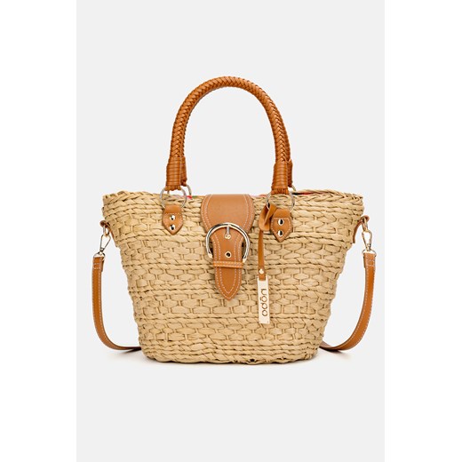 Pleciony koszyk NOBO z klapką karmelowy Nobo One size promocja NOBOBAGS.COM