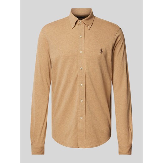 Koszula casualowa o kroju slim fit z piki z czystej bawełny ze sklepu Peek&Cloppenburg  w kategorii Koszule męskie - zdjęcie 174371023