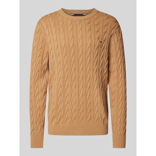 Sweter z dzianiny z wzorem warkocza ze sklepu Peek&Cloppenburg  w kategorii Swetry męskie - zdjęcie 174372080