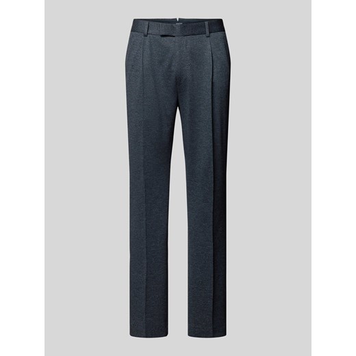 Spodnie materiałowe o kroju regular fit z zakładkami w pasie i kantem model ‘Bennet’ ze sklepu Peek&Cloppenburg  w kategorii Spodnie męskie - zdjęcie 174372604