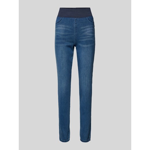 Jeansy o kroju slim fit z szerokim,elastycznym pasem model ‘SHANTAL’ ze sklepu Peek&Cloppenburg  w kategorii Jeansy damskie - zdjęcie 174372774