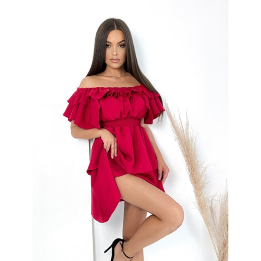 sukienka hiszpanka valentina by mielczarkowski polski produkt -  rubinowa czerwona ze sklepu STYLOWO w kategorii Sukienki - zdjęcie 174374310