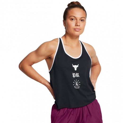Damski top treningowy Under Armour Project Rock W Tank Boh - czarny ze sklepu Sportstylestory.com w kategorii Bluzki damskie - zdjęcie 174387830