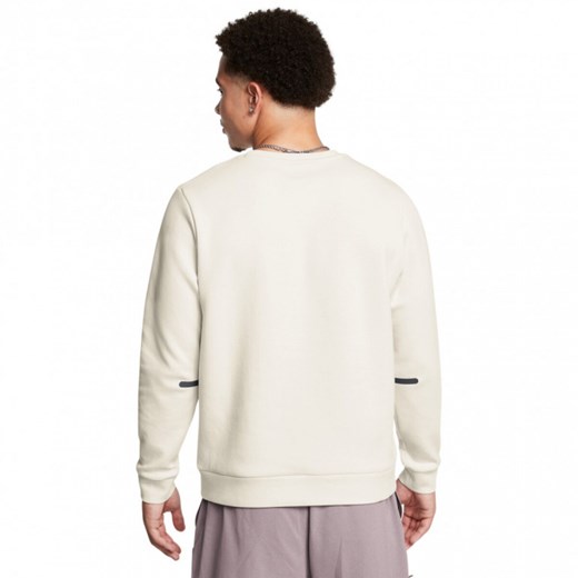 Męska bluza dresowa  nierozpinana bez kaptura Under Armour UA Unstoppable Flc Crew Eu - beżowa ze sklepu Sportstylestory.com w kategorii Bluzy męskie - zdjęcie 174388541
