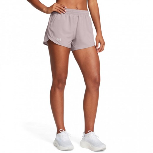 Damskie spodenki do biegania Under Armour UA Fly By 3'' Shorts - beżowe ze sklepu Sportstylestory.com w kategorii Szorty - zdjęcie 174388732