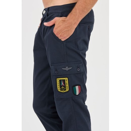 AERONAUTICA MILLITARE Granatowe bojówki TROUSERS, Wybierz rozmiar 54 Aeronautica Militare 48 outfit.pl promocja