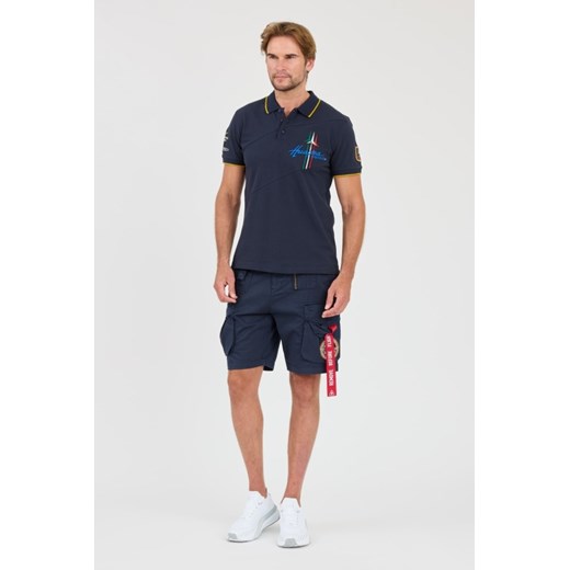 AERONAUTICA MILLITARE Granatowa koszulka polo Sleeve, Wybierz rozmiar XXL Aeronautica Militare L wyprzedaż outfit.pl