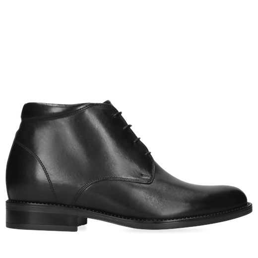 Buty podwyższające czarne męskie, skórzane trzewiki, Conhpol, Konopka Shoes, Conhpol 38 wyprzedaż Konopka Shoes