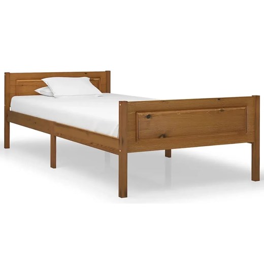 Drewniane jednoosobowe łóżko miodowy brąz 100x200 - Siran 3X ze sklepu Edinos.pl w kategorii Łóżka dziecięce - zdjęcie 174508052