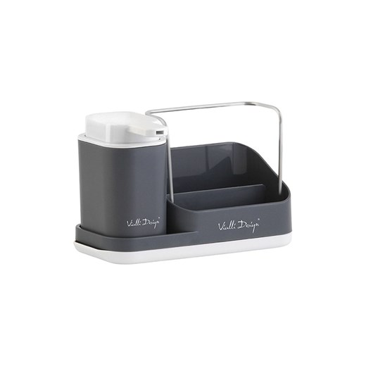 Vialli Design Organizer kuchenny w kolorze szarym z dozownikiem - 21,5 x 16 x 9 cm ze sklepu Limango Polska w kategorii Akcesoria kuchenne - zdjęcie 174541860